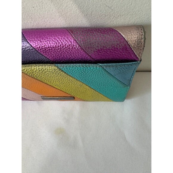 KURT GEIGER LONDON KENSINGTON WALLET ON CHAIN metallic leather preloved - Picture 4 of 12
